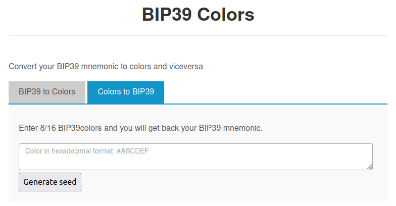 BIP-39 Colors